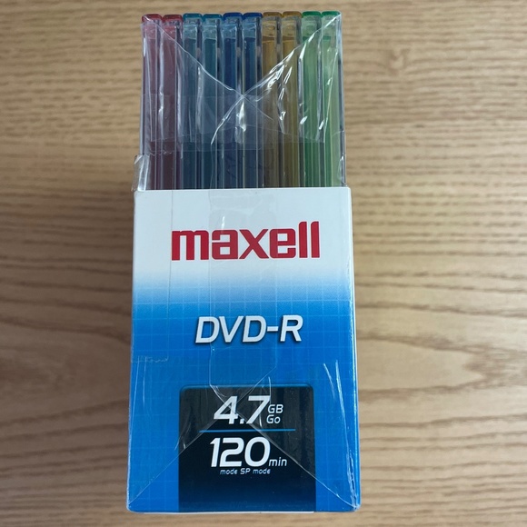Maxell Color DVD-R 4.7 GB 16x 120 min 10 Pack with Cases Factory Sealed New - Picture 2 of 4